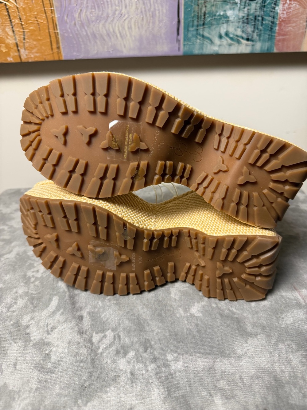 Brand New Jessica Simpson Clear Strap Wedge Sandals in Natural Size 10 - Picture 10 of 16